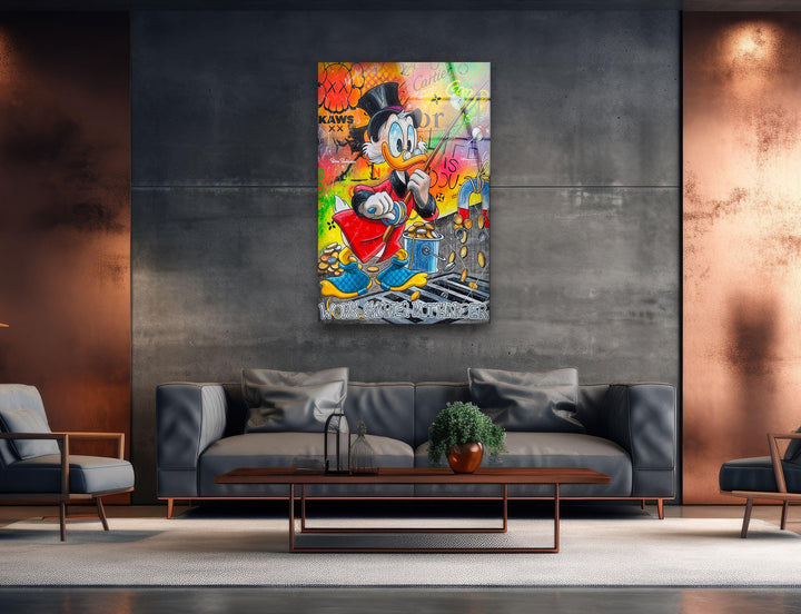 Work Smarter not Harder Glass Wall Art picture on glass wall art, photos printed on glass
