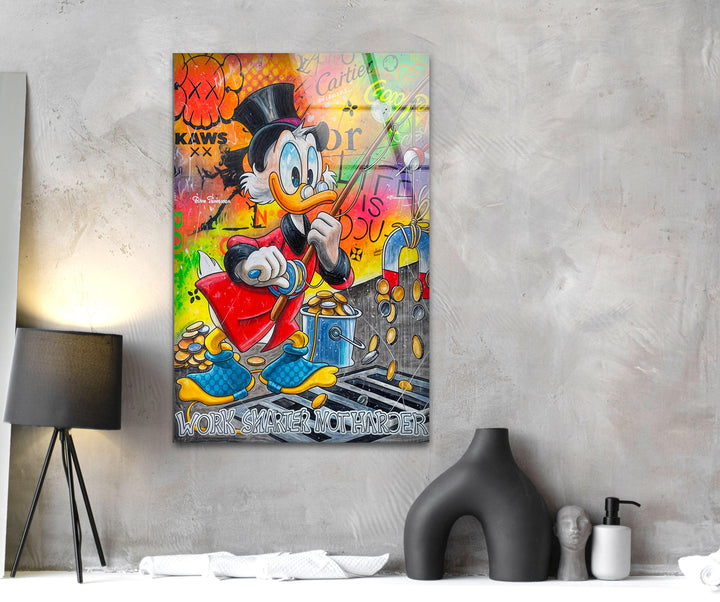Work Smarter not Harder Glass Wall Art print on glass, glass printed photos
