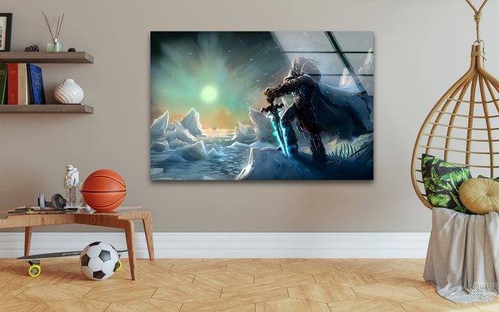 Eye-catching gamer wall decor showcasing intricate gaming art and stunning video game landscapes
