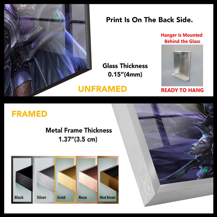 World of Warcraft Sylvanas Windläufer – Wandbild aus Glas