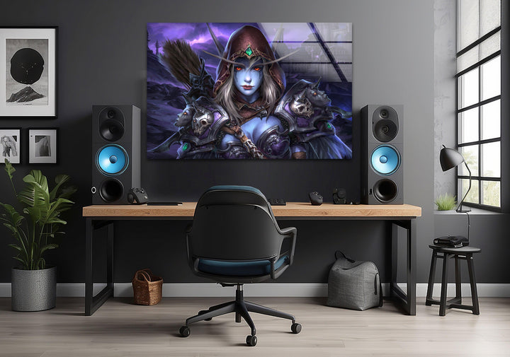 World of Warcraft Sylvanas Windläufer – Wandbild aus Glas