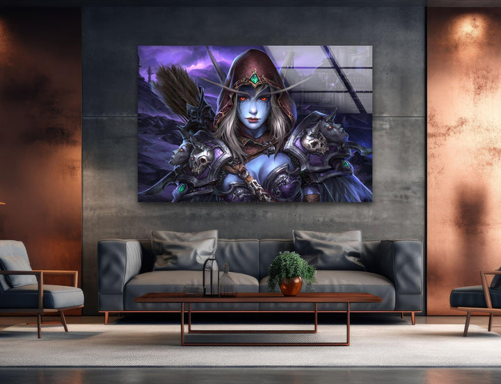 World of Warcraft Sylvanas Windläufer – Wandbild aus Glas