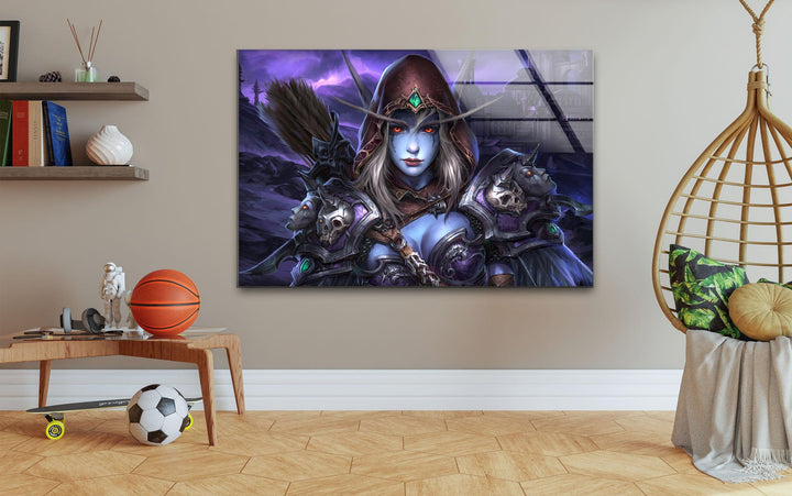 World of Warcraft Sylvanas Windläufer – Wandbild aus Glas