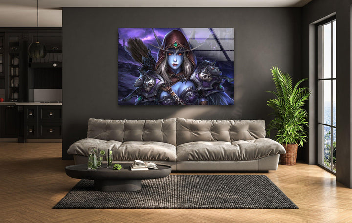 World of Warcraft Sylvanas Windläufer – Wandbild aus Glas