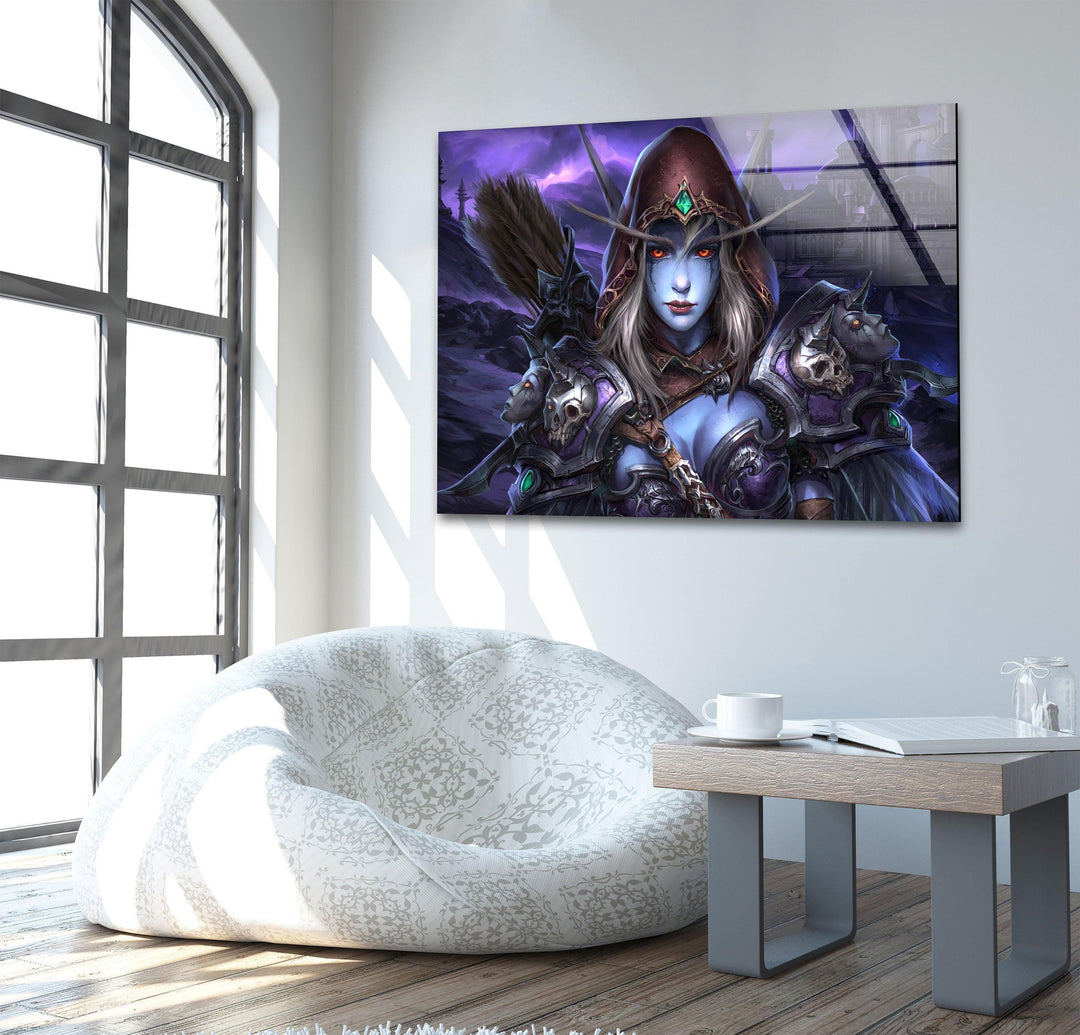 World of Warcraft Sylvanas Windläufer – Wandbild aus Glas