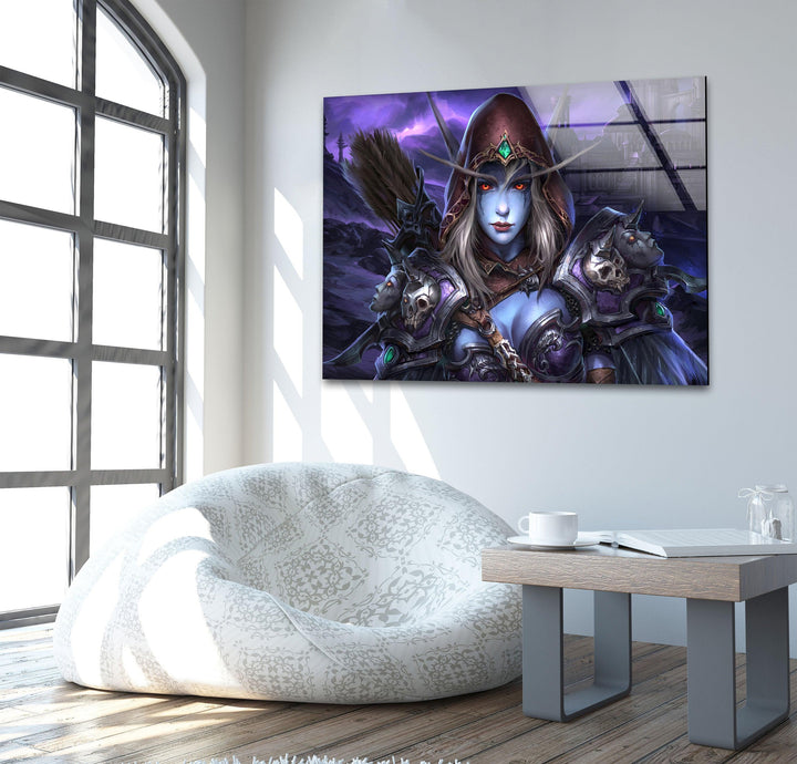 World of Warcraft Sylvanas Windläufer – Wandbild aus Glas
