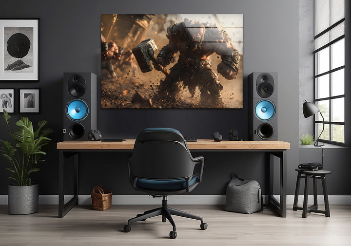 Bold and imaginative video game art perfect for creating a personalized and exciting gaming decor theme
