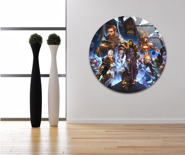 World of Warcraft All Characters Glass Wall Art