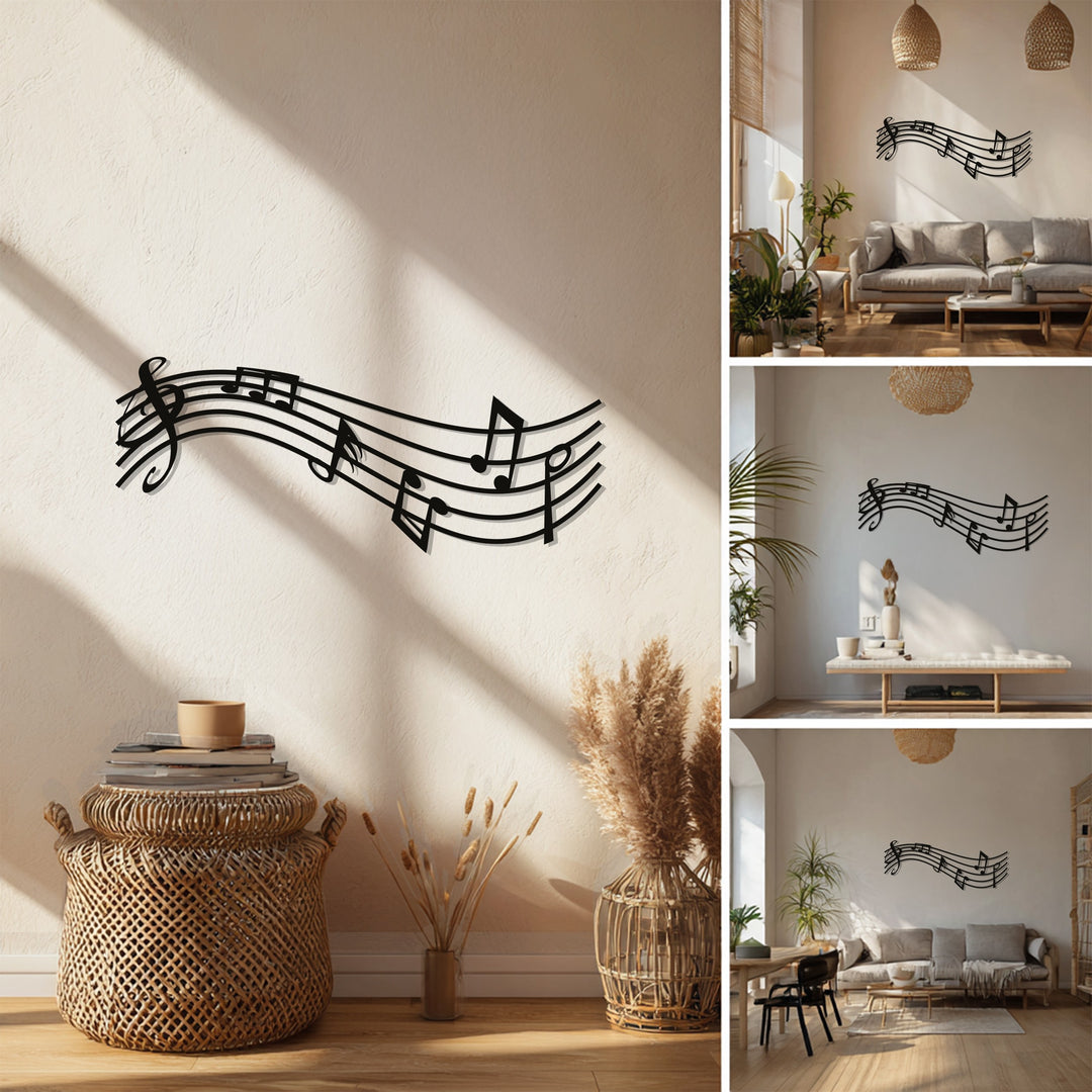 Musical Notes – Flowing Melody Metal Wall Art