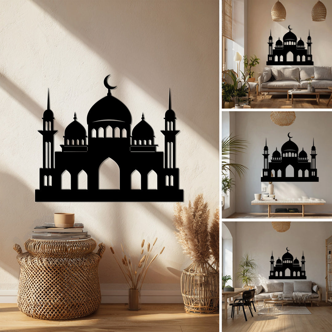 Mosque and minaret metal wall decoration