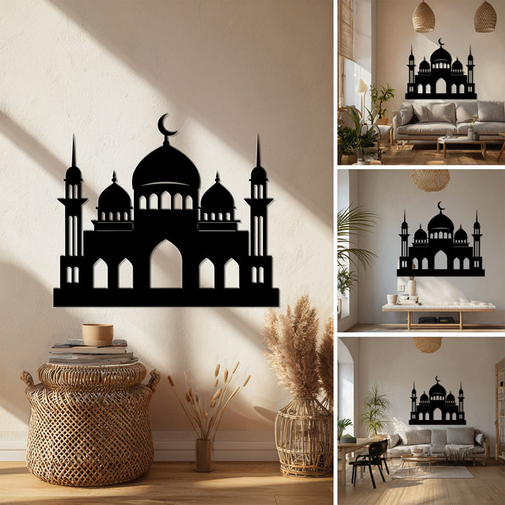 Mosque and minaret metal wall decoration