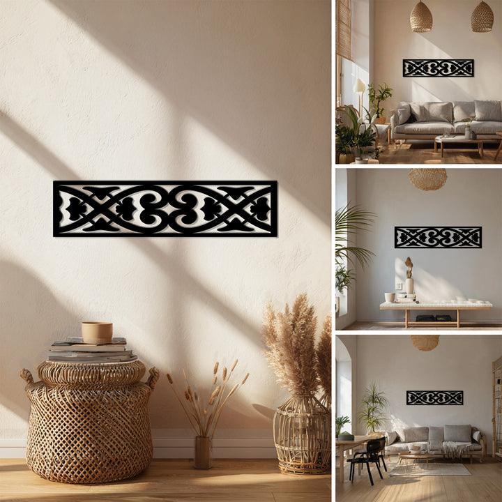 Elegant black metal wall panel for living room or hallway décor