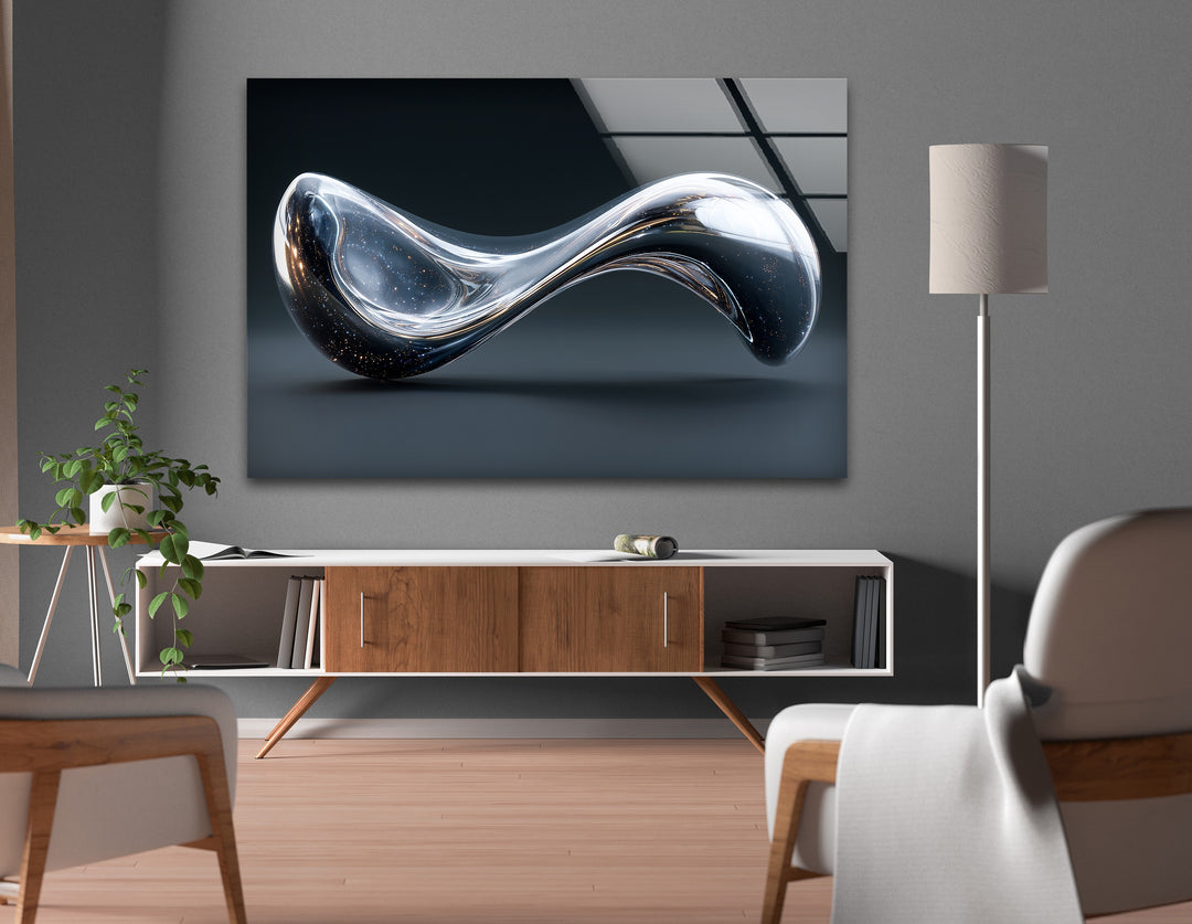 Stellar Glass Continuum – Futuristic Cosmic Sculpture Wall Art