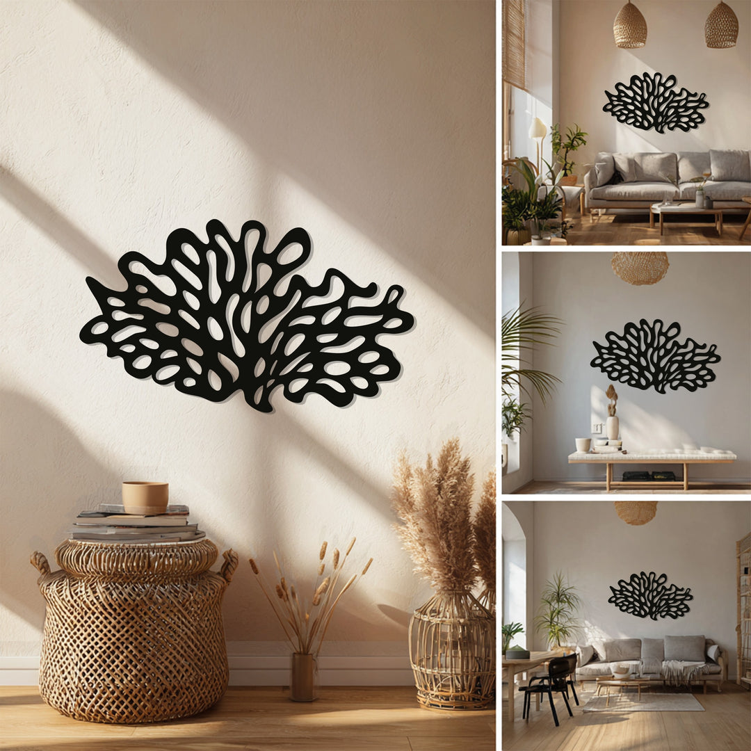 Coral Reef Silhouette – Modern Ocean Inspired Metal Wall Art