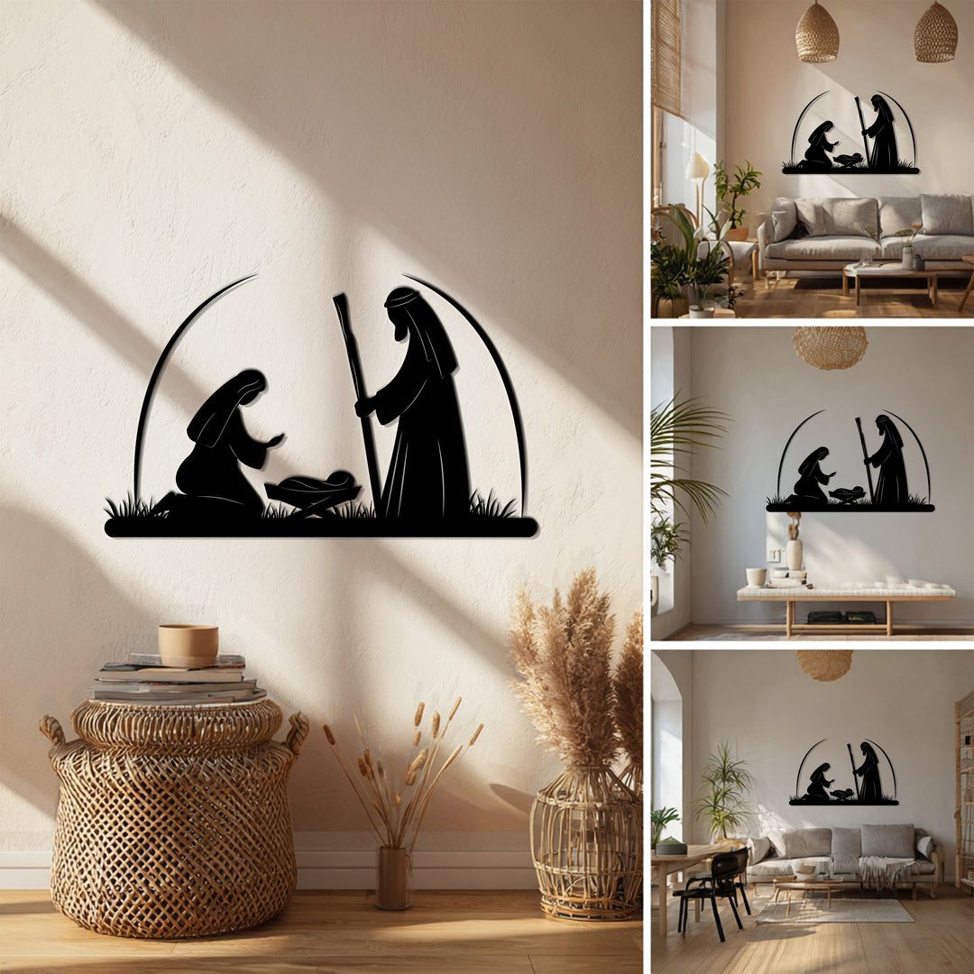 Nativity Scene – Holy Family Metal Wall Art