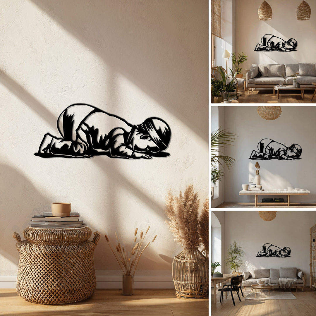 Child praying Islamic wall decor