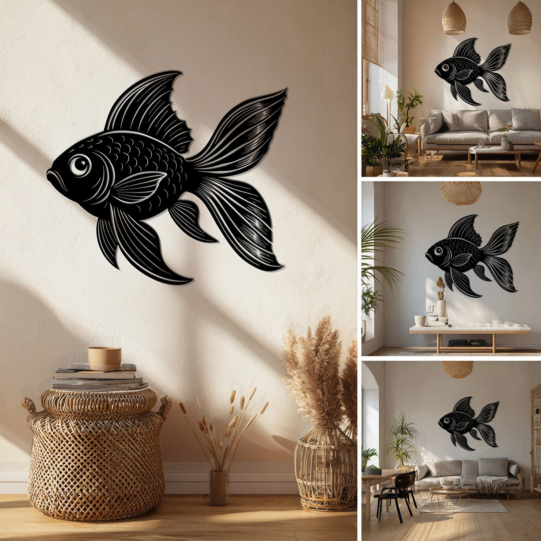 Elegant Fish Silhouette – Ocean Inspired Metal Wall Art