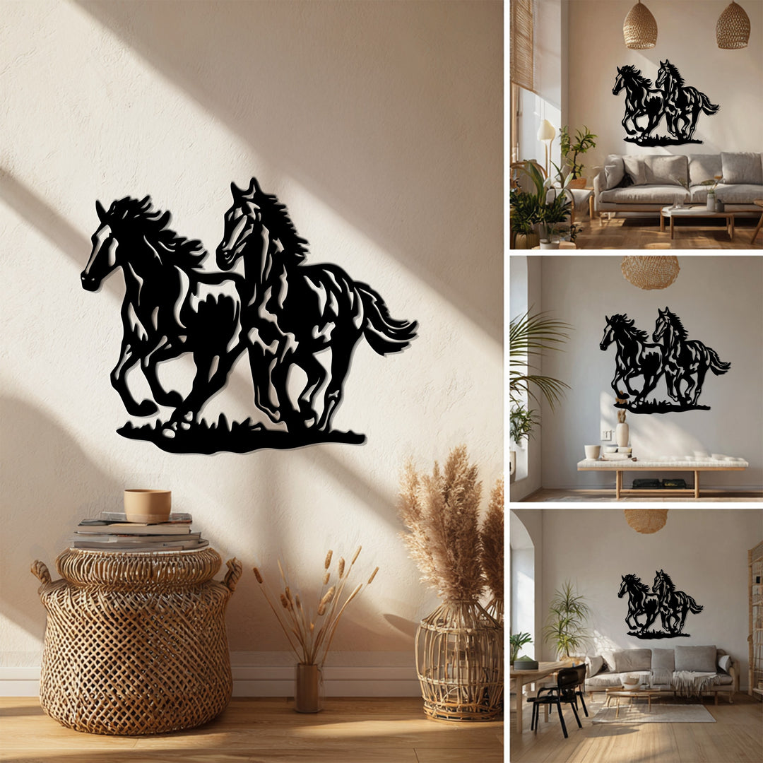 Galloping Freedom – Running Horses Metal Wall Art