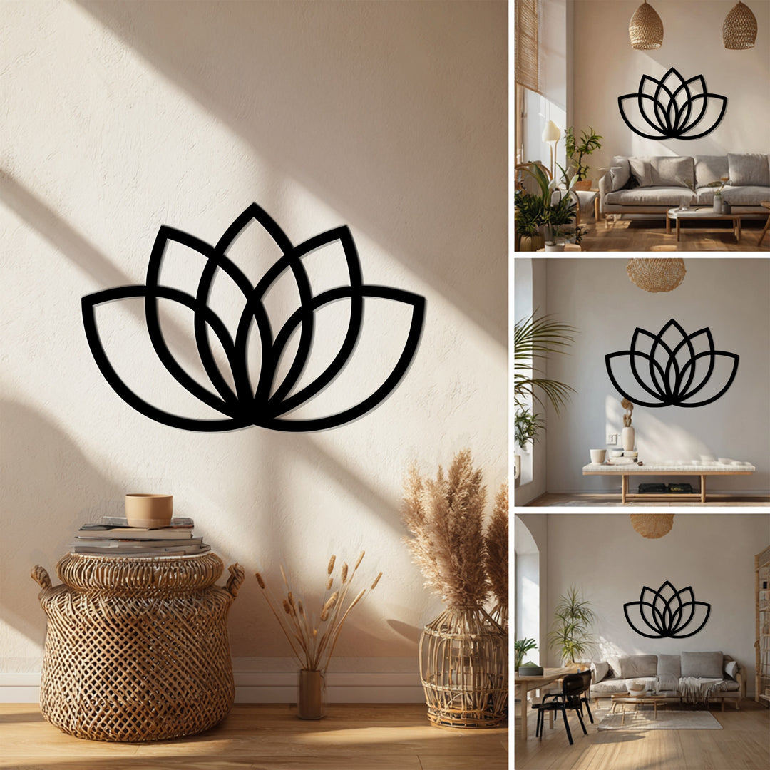Serene Lotus – Minimalist Metal Wall Art