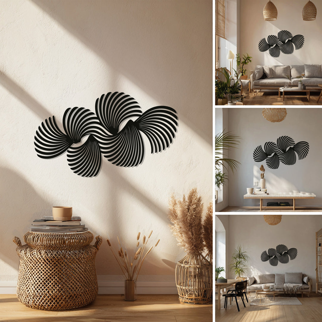 Triple Spiral Flow – Modern Metal Wall Art