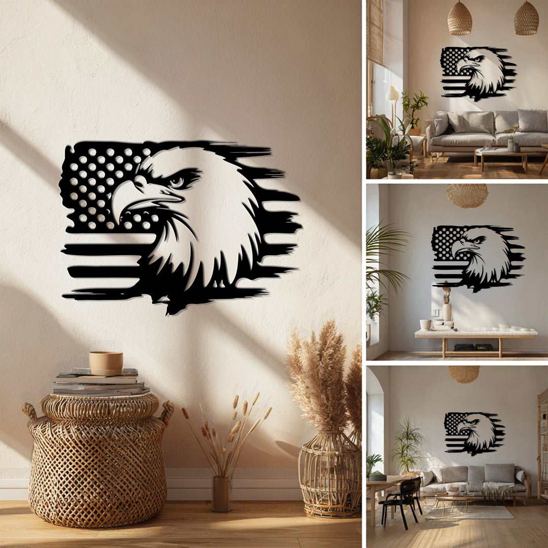 American Eagle Flag – Patriotic Metal Wall Art