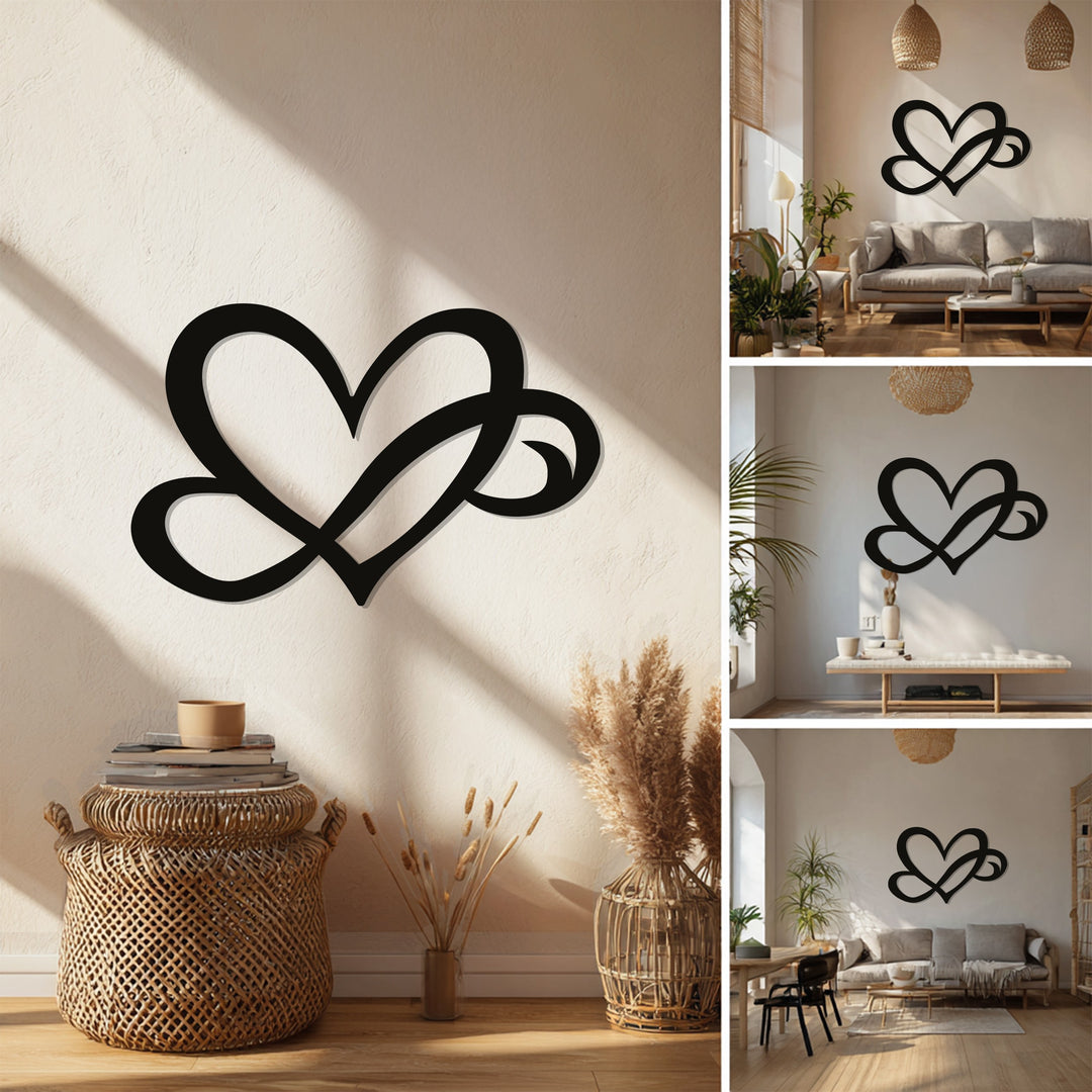Intertwined Hearts – Modern Love Metal Wall Art