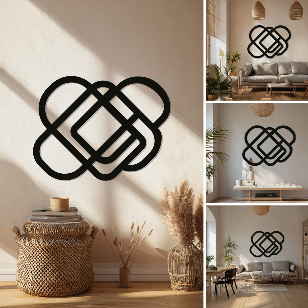 Interwoven Geometry – Minimalist Metal Wall Art