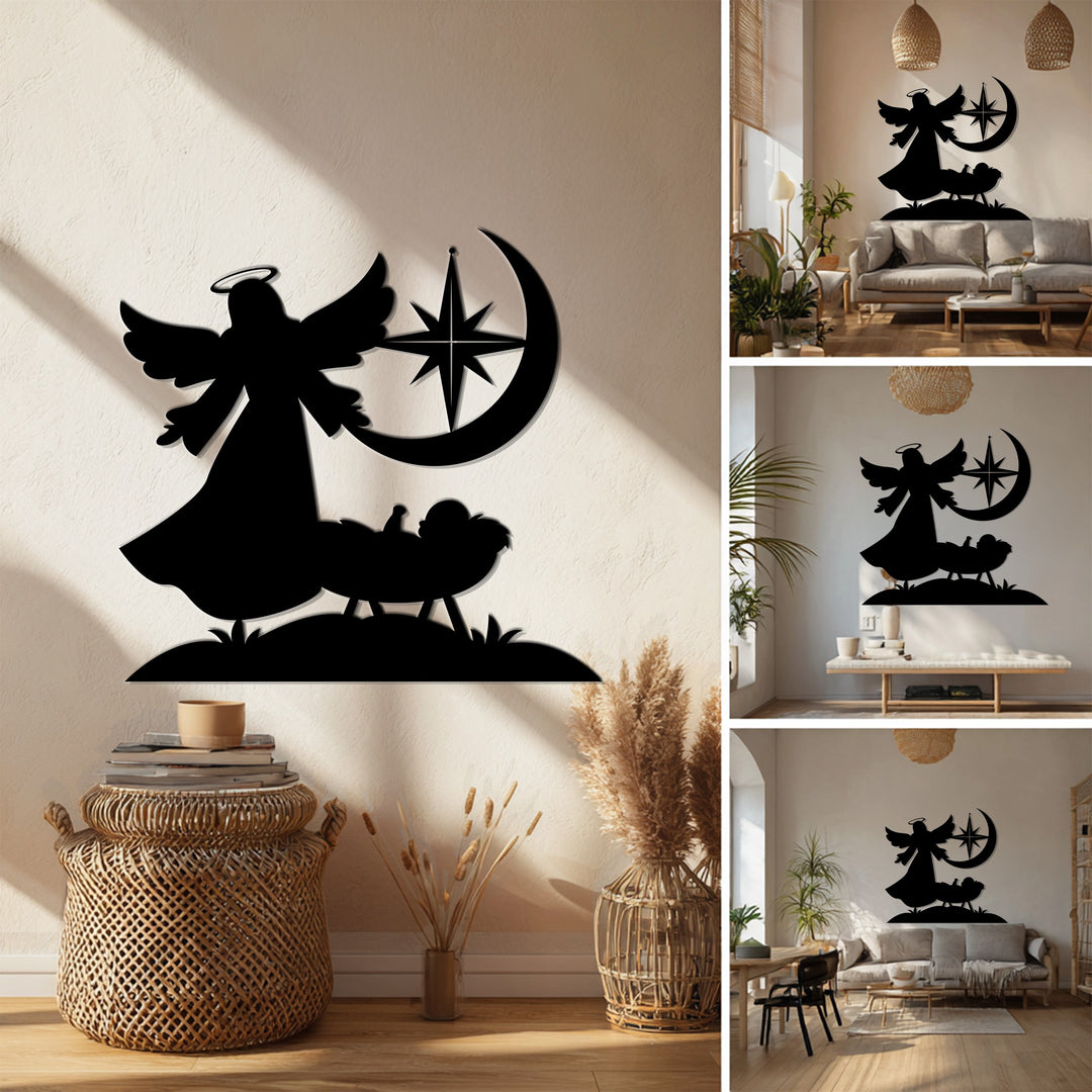 بركة الملاك الحارس - مشهد الميلاد فن جداري معدني