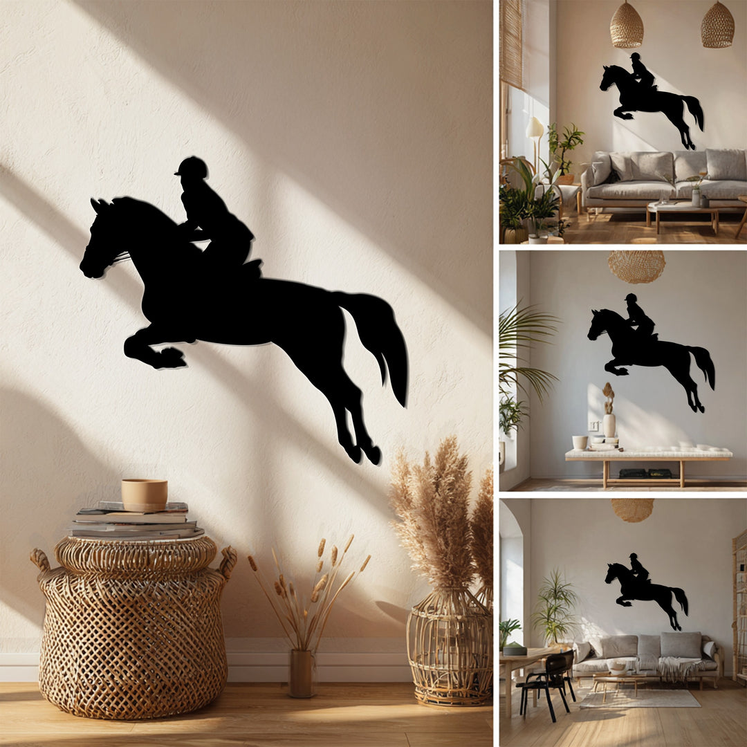 Western-Cowboy-Silhouette – Pferd & Rodeo Metall Wandbilder