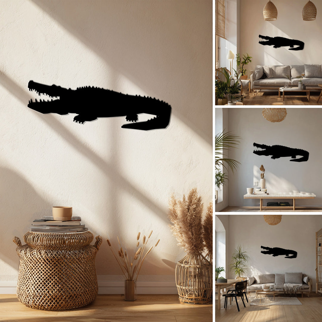 Crocodile Silhouette – Fierce Reptile Metal Wall Art