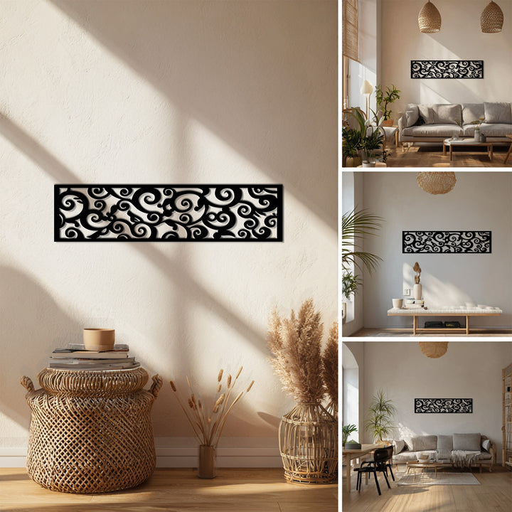 Black decorative metal wall panel for modern and classic interiors