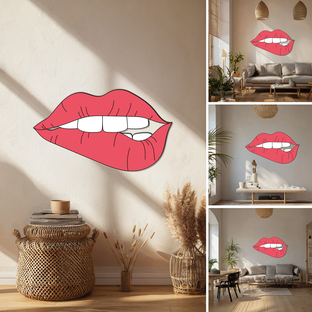 Modern pop art lips wall art symbolizing passion and style