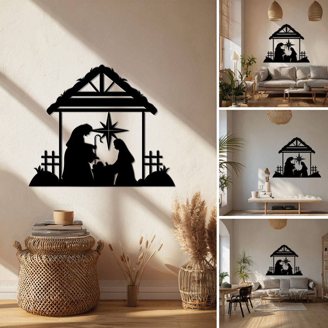 نجمة بيت لحم – ميلاد العائلة المقدسة فن جداري معدني