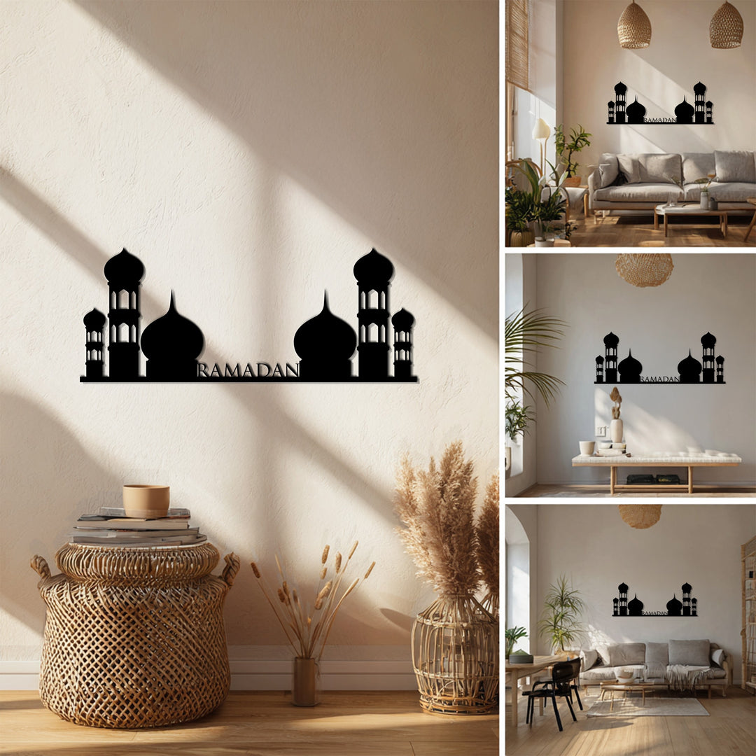Mosque silhouette Ramadan metal art
