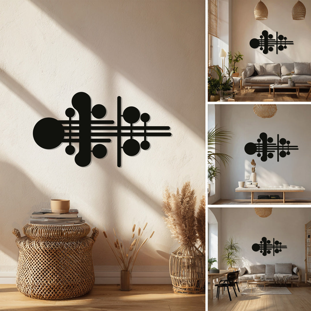 Geometric Harmony – Abstract Circles & Lines Metal Wall Art