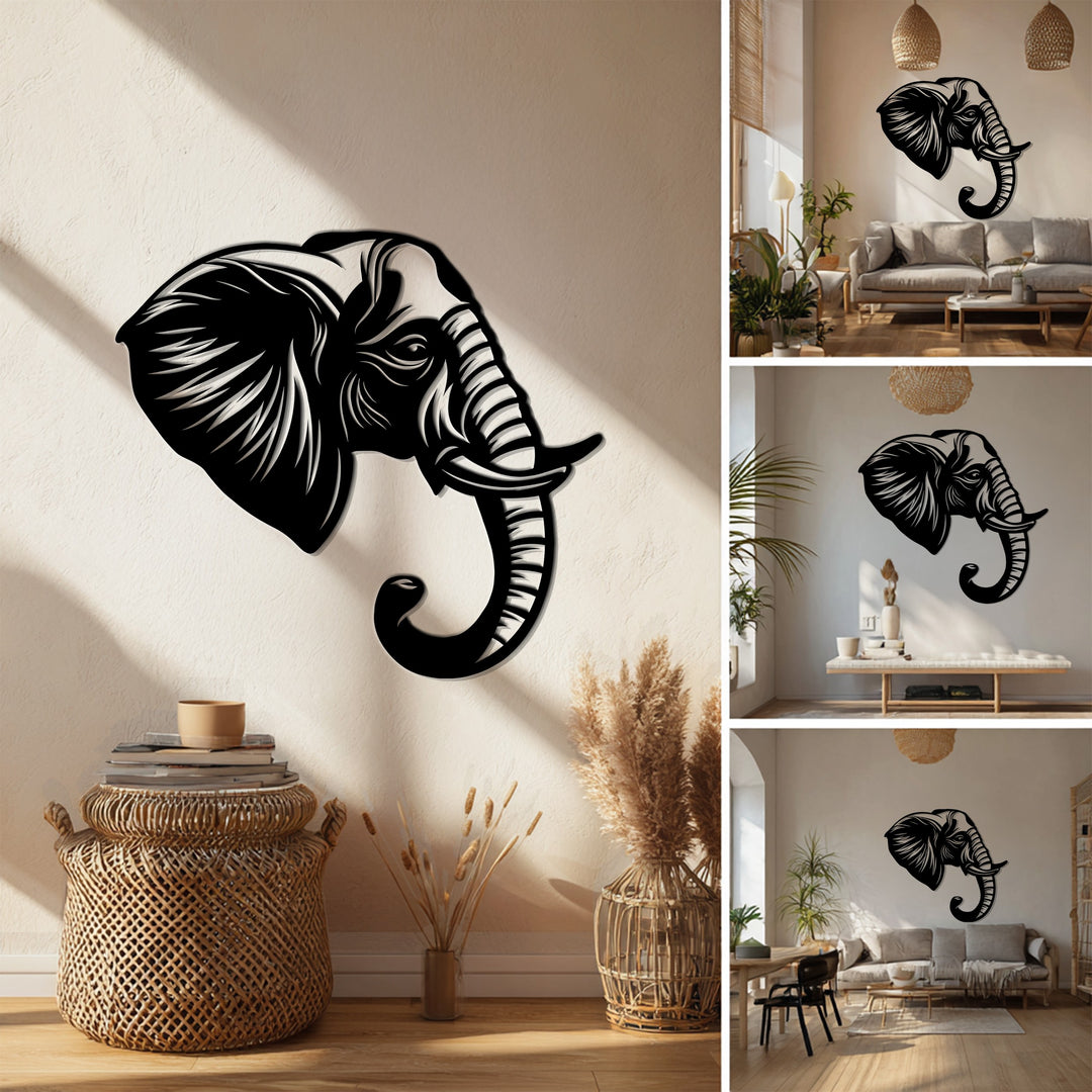 فيل مهيب – رحلة سفاري عصرية فن جداري معدني