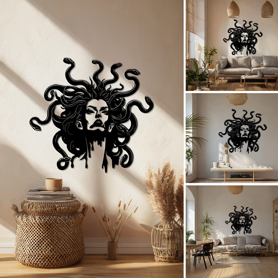 Medusa Metal Wall Art – Mythology Inspired Modern Home Decor