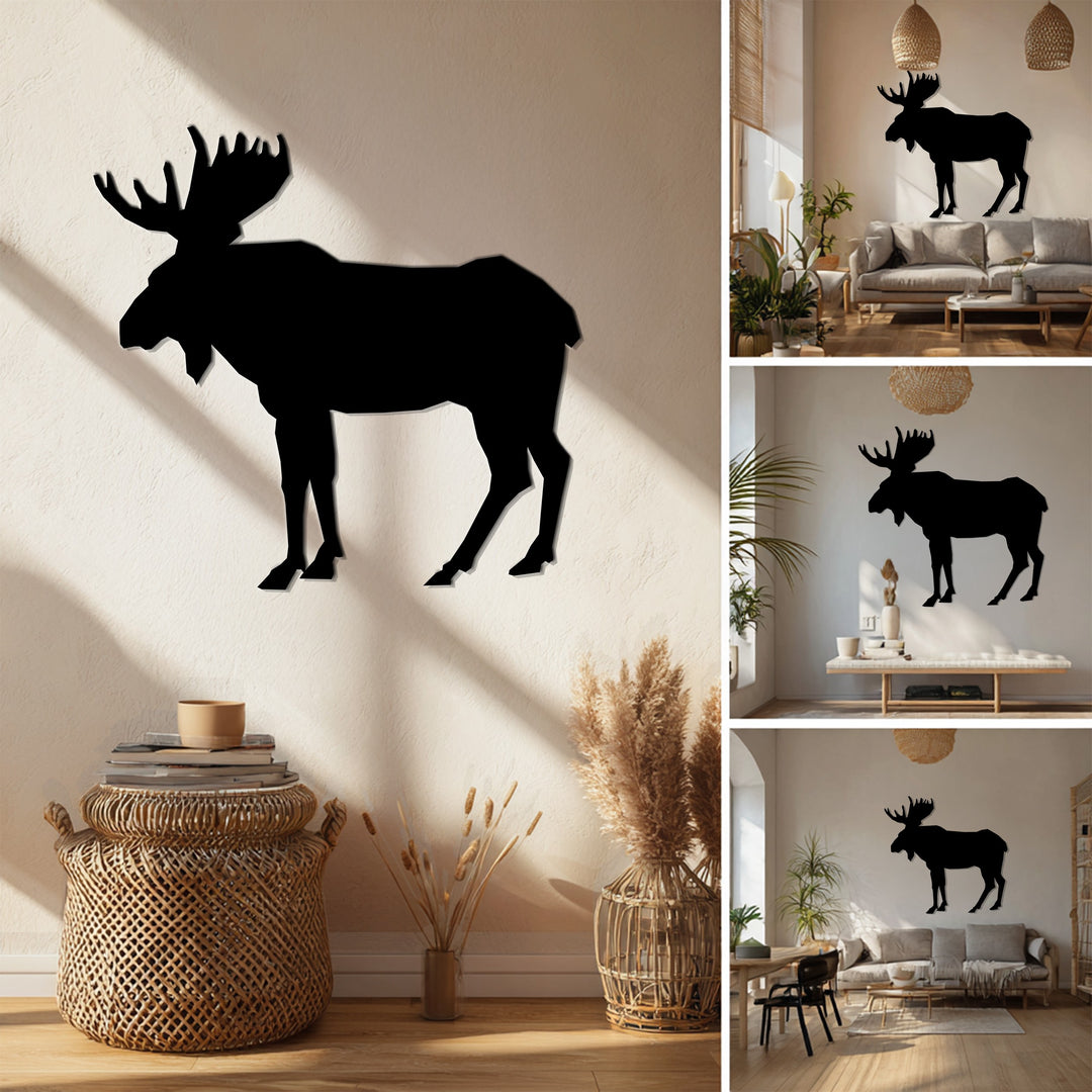 Moose Silhouette – Rustic Wilderness Metal Wall Art