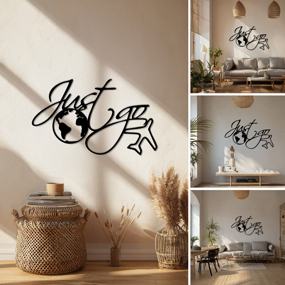 Travel quote metal wall decor