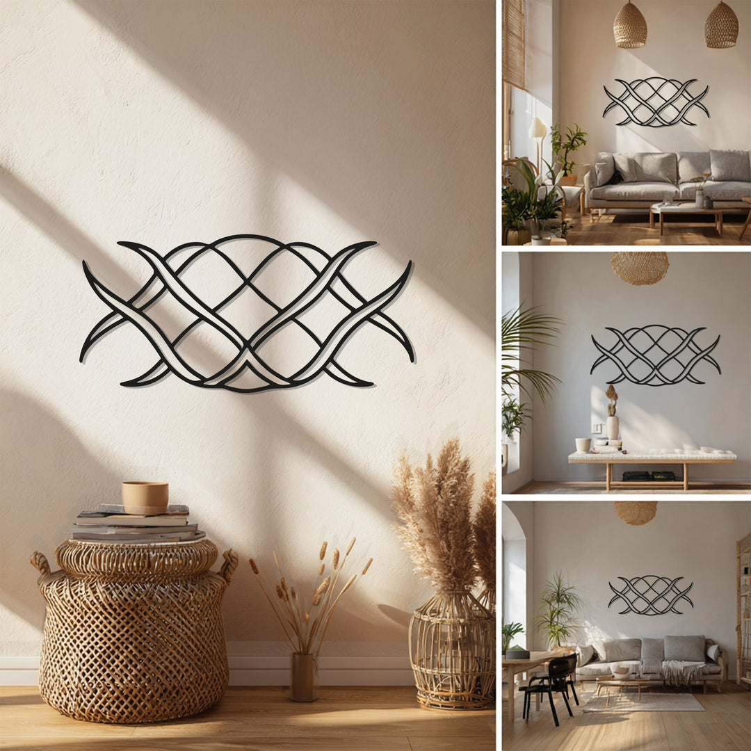 Flowing Waves Metal Wall Art – Abstract Curved Line Décor