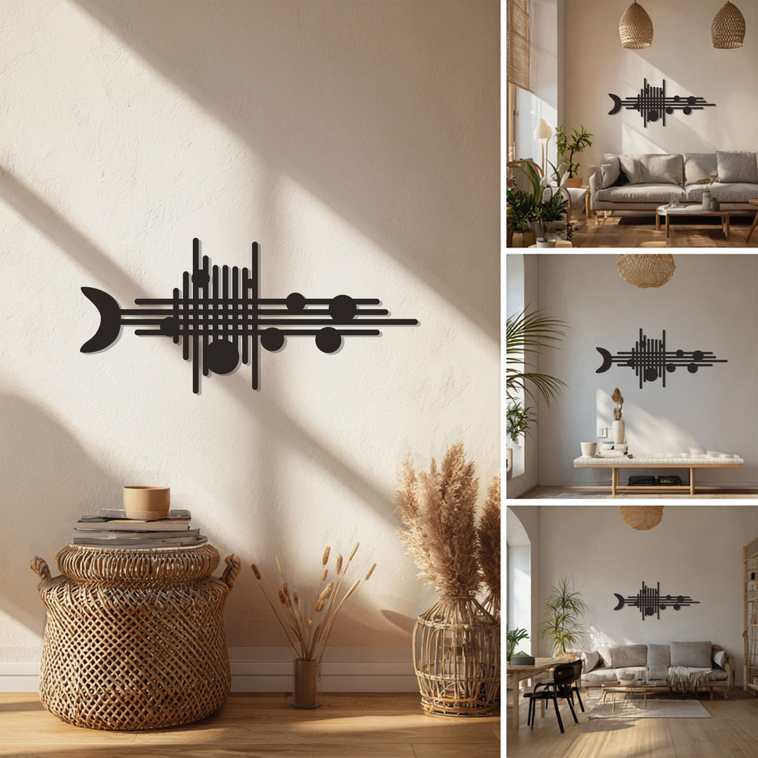 Modern Harmony Metal Wall Art – Abstract Musical Décor Design