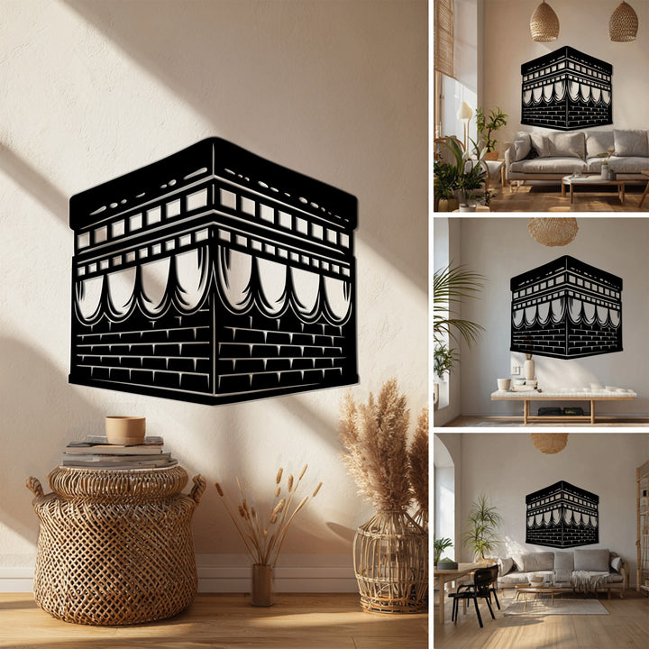Minimal Islamic metal wall art Kaaba