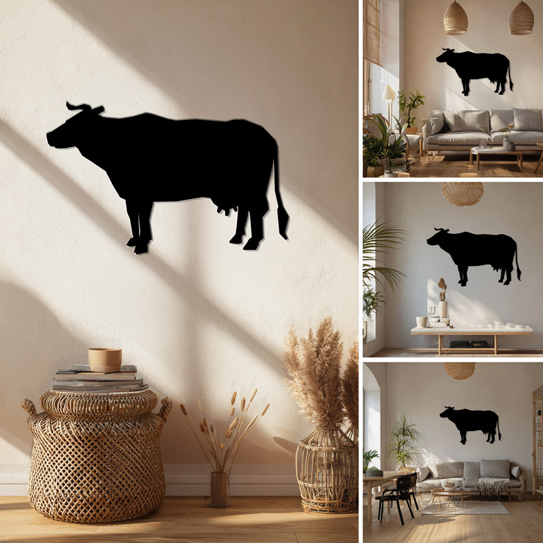 Cow Silhouette – Rustic Farmhouse Metal Wall Art