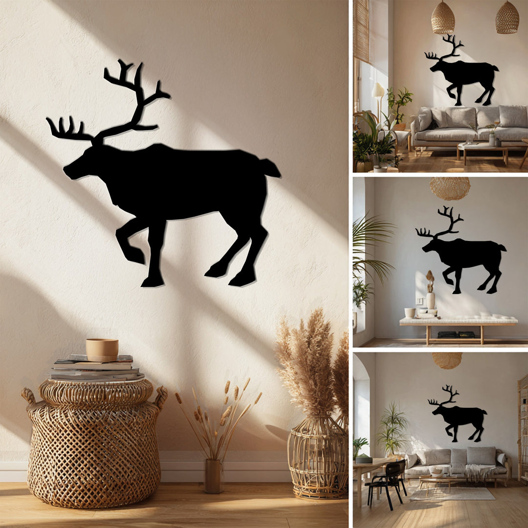 Majestic Deer Silhouette – Nature Inspired Metal Wall Art