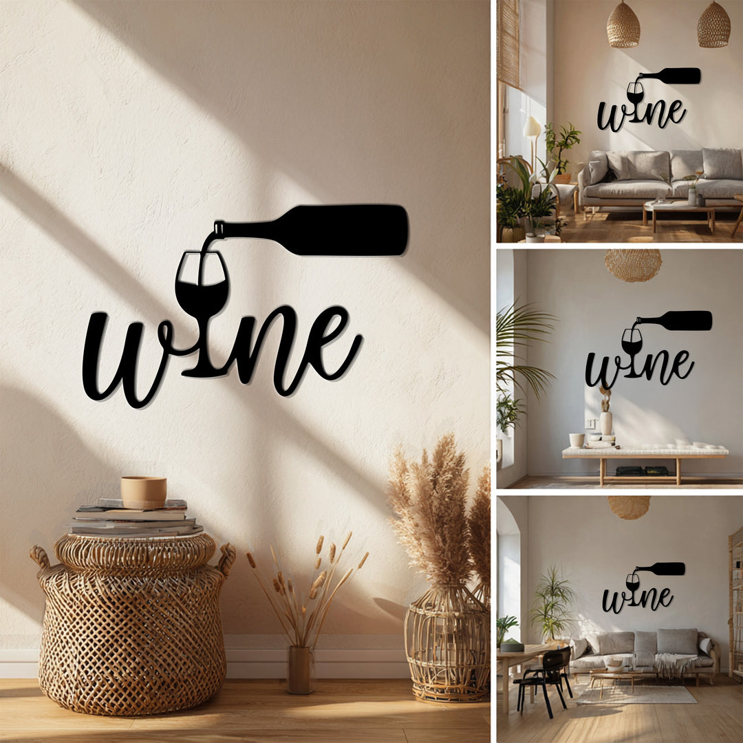 Wine Pour – Modern Kitchen Metal Wall Art