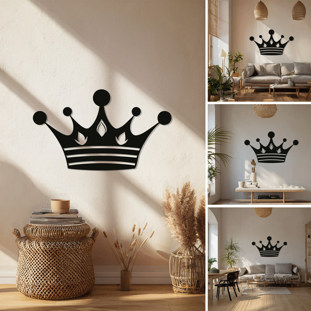 Crown Silhouette – Regal Metal Wall Art