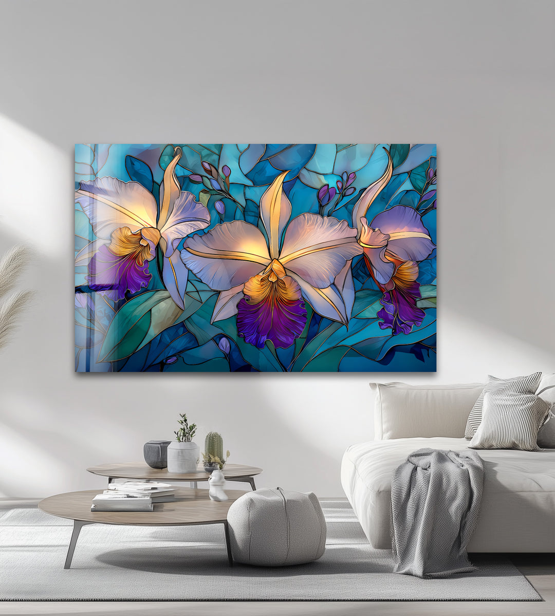 Orchid Symphony – Tropical Bloom Glass Wall Art