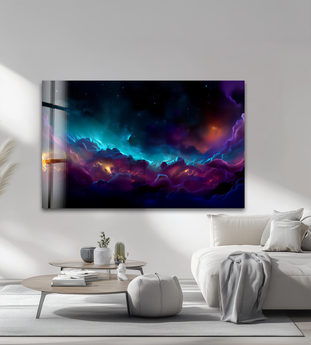 Portal to the Cosmos – Abstract Galaxy Dreamscape Glass Wall Art