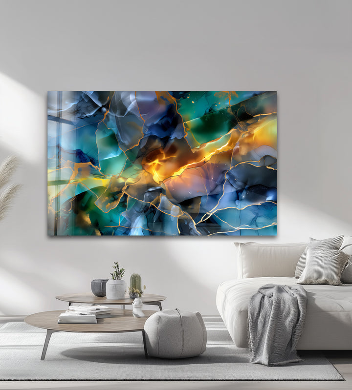 Fractured Light – Abstract Shattered Prism Glass Wall Art