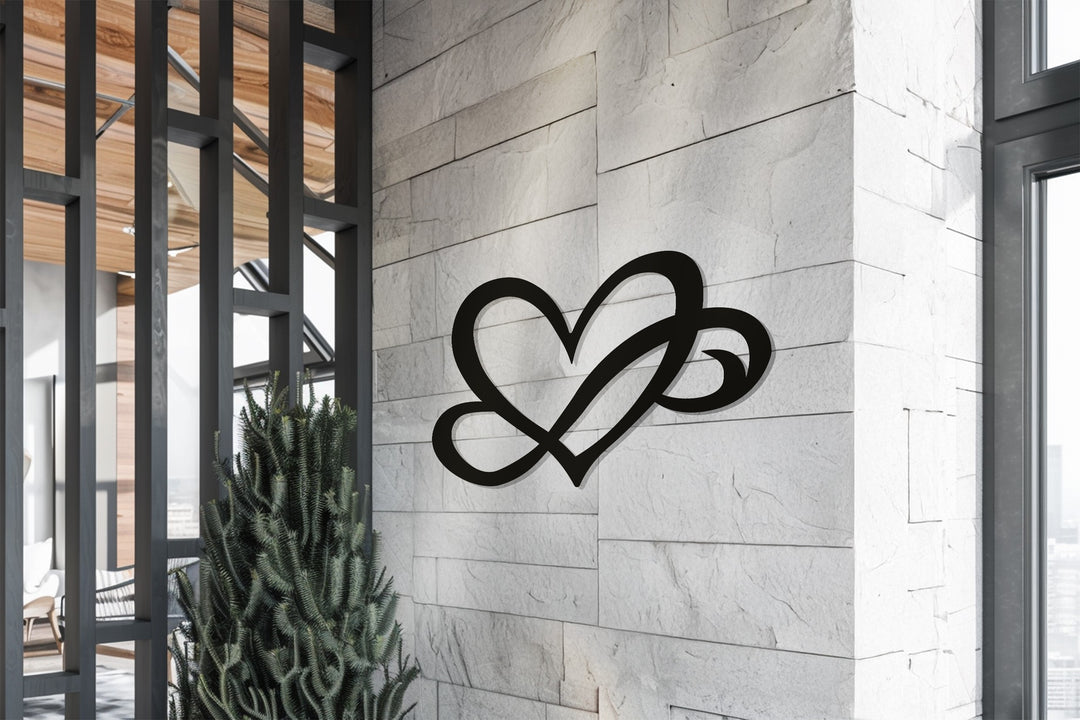 Intertwined Hearts – Modern Love Metal Wall Art